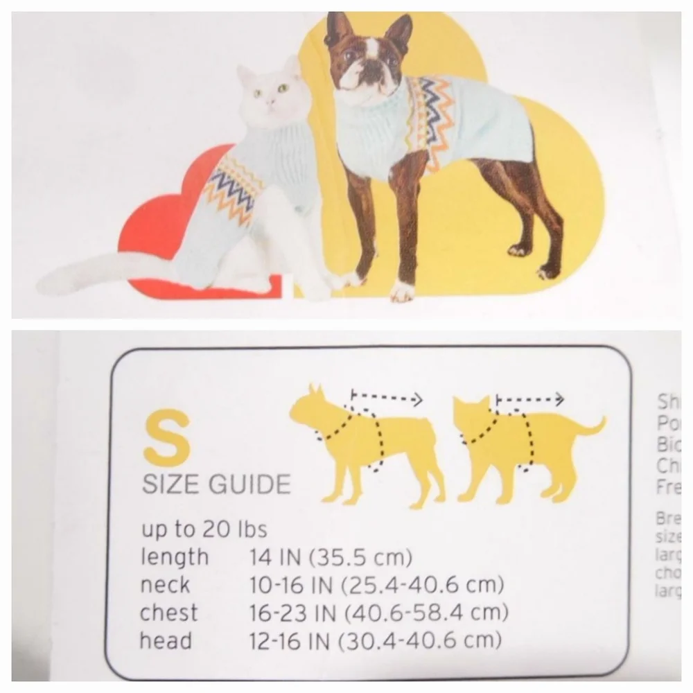 (2) TWO  Pet Apparel Small Dog /Cat  Parka and Sweater-  Up to 20lb